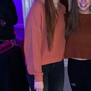 Orange/Coral Cropped Sweater